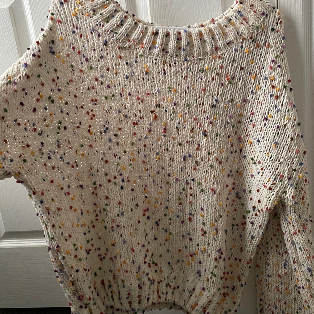 oversized sweater confetti pullover